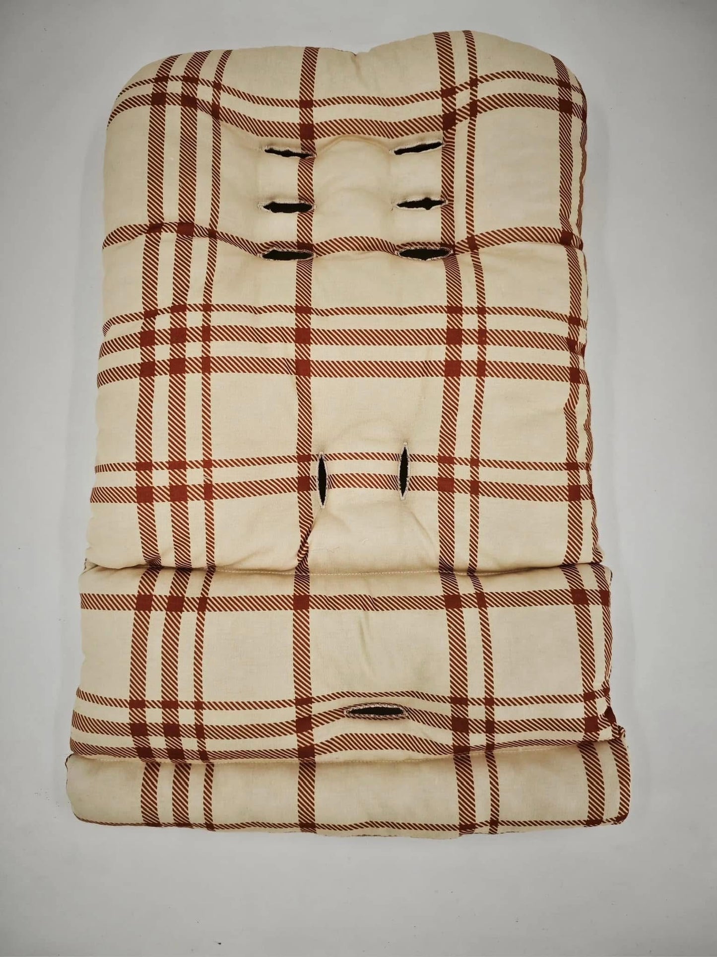 W2 Cream and Brown Padded Seat set of 2